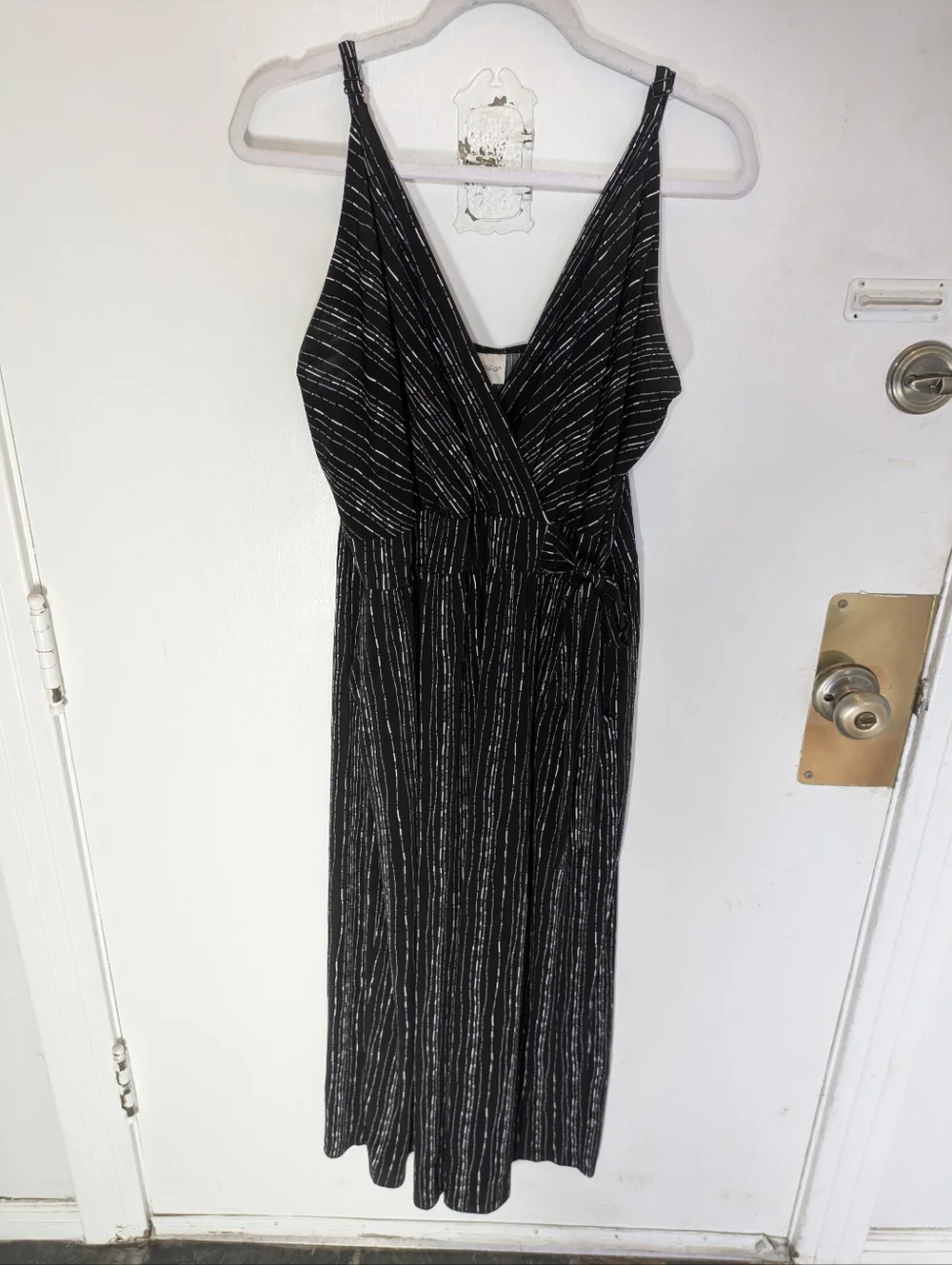 Kayleigh Sleeveless Black Striped Jumpsuit - Picture 3 of 9